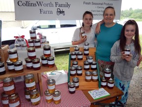 Paula, Naomi, and Hannah Collins, of Bruce Mines, display their products. DAN KERR
