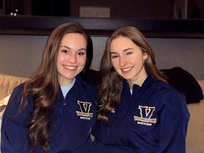 Giulia Backer, left, and Caitlyne Kervin of North Bay are just two of thousands of Canadian varsity athletes who have seen their varsity sports put on hold. They were recruited to LU’s varsity soccer team.
