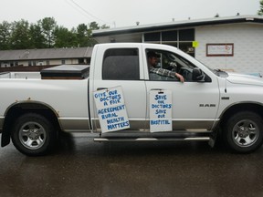 Messages for the province to bring back a master agreement with the AMA were prominent throughout the rally.