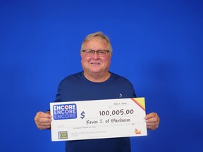 Kevin Jack of Blenheim recently won $100,005 playing the Encore numbers in the Lotto 6/49 draw. (Handout/Postmedia Network)