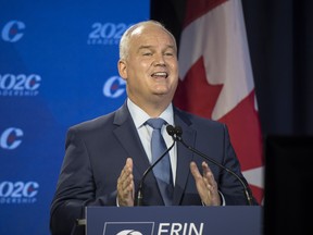 Conservative Party of Canada leadership candidate Erin O'Toole speaks during the English debate in Toronto on June 18. He has the support of area MPs Lianne Rood and David Epp. The Canadian Press