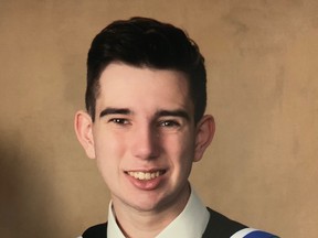 St. Pat’s grad Jaxon Lucas was the recipient of the 2020 Maynard and Rene Walker Family Scholarship. The Point Edward youth racked up over 550 volunteer hours and will be heading off to Wilfrid Laurier University in Kitchener-Waterloo in the fall to study kinesiology.  Handout/Sarnia This Week