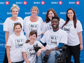 Bluewater Health Foundation officials pose in this file photo. The 2020 LiUNA Block Party featuring concerts with The Trews and Walk Off The Earth has been postponed until 2021. Clockwise, from top left, are Danielle Cooper, Johanne Tomkins, Tabitha Brinn, Bailey Allen, Edwards, Dan Edwards, Kathy Alexander, and Adelle Stewardson.