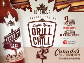 Sarnia’s own Top Shelf Canada, creator of the award winning Front Street Heat hot sauce, is teaming up with the United Way for a charity campaign that will see $1 from the sale of every bottle go towards the Local Love in a Global Crisis fund.
Handout/Sarnia This Week