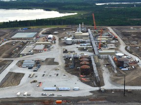 Aerial view of Sunshine Oilsands West Ells project in this August 2014 image supplied by the company.