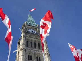 The Peace Tower at the Parliament of Canada in Ottawa. Wednesday's federal fiscal snapshot reported the county will have a $343.2 billion deficit due to COVID-19. VLADONE/ Getty Images