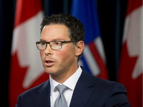 Justice Minister Doug Schweitzer announces the government’s legal challenge of the federal carbon tax on Thursday, June 20, 2019, in Edmonton.