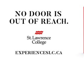 St. Lawrence College's new advertising campaign, Open Door, was announced Thursday, to try to appeal to the next generation of students. (Supplied Photo)