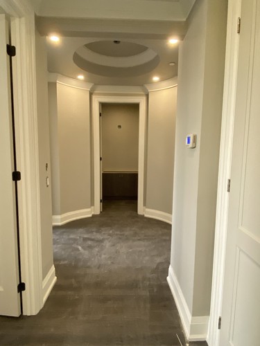 Here is a view of the hallway in one of the apartment units in Boardwalk on the Thames complex in downtown Chatham.