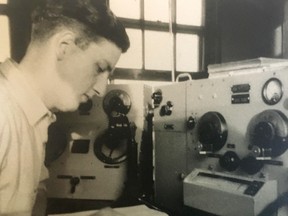 Frederick Alan Rawlinson at Port Albert during the Second World War as a radio hut operator. Submitted