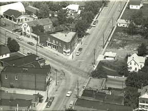 The main intersection of Merlin looking northwest, circa late 1940s. John Rhodes photo