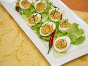Thai devilled eggs. Food styling by Ran Ai. Derek Ruttan/Postmedia Network