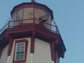 Kincardine's famous Phantom Piper has returned to the lighthouse, as of Monday, July 5, to pipe down the sunset. Hannah MacLeod/Kincardine News