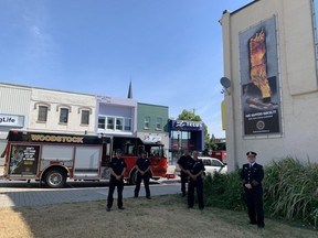 The Woodstock Fire Department unveiled a new banner in Museum Square Wednesday warning about the risk of preventable cooking fires. (Woodstock Fire Department)