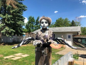 A pagan statue of a spide home offering in Fort resident, Alayah EsoteraÕs garden. Following a complaint filed by a neighbour, Fort SaskatchewanÕs Municipal Enforcement asked Esotera to remove these religious totems from her backyard under the Community Standards Bylaw. Photo Supplied