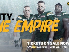 An ad dating back to 2017 when Mike Reilly was under centre for the Eskimos as part of the One Empire campaign.