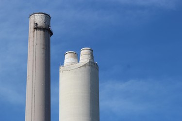 Stacks at the Lambton Generating Station wait to come down when a demolition project there begins again.