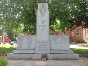 Clinton Cenotaph erected in Library Park in 1965. David Yates photo