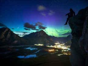 Banff Photographer Paul Zizka stayed up late to capture Comet NEOWISE streaking across Banff National Park's mountain skyline last week. He said the comet was, and still is, visible from the Bow Valley between 11:30 p.m. and 4:30 a.m. and that it’s absolutely worth staying up late for. Photo credit Paul Zizka Photography.