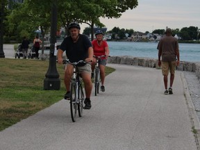 Cyclists are allowed on the trail in Point Edward that runs along the St. Clair River, but village officials are asking bike riders to remember to follow the rules.