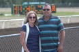 Norm Tremblay and his wife Natalie at Evergreen Park last Sunday afternoon. Together, the Tremblay’s own a dozen horses, and what an experience it’s been. They’ve beat long odds to get this far in the business of horses.