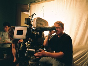 Mathieu Seguin, filmmaker and owner of MotionArc Studios in Sudbury, on set.