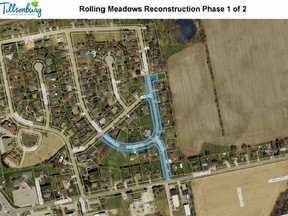 Tillsonburg town council approved the first of two phases for the reconstruction of Rolling Meadows in Tillsonburg.

Handout