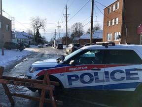 Police block off MacDonnell Street as an RCMP national security investigation continues in Kingston, Ont. on Friday, Jan. 25, 2019.  Elliot Ferguson/The Whig-Standard/Postmedia Network