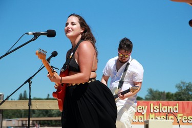 Brooklyn Doran performs alongside Cole Zabloski at the 12th 'Modified Maybe Annual' Coney Island Music Festival on Sunday, July 26.
