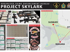 Niagara Regional Police, Greater Sudbury Police and the Ontario Provincial Police, started a joint investigation into a cocaine trafficking ring that operated across Ontario in 2018. OPP PHOTO / SUNMEDIA