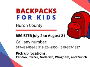 Backpacks for Kids supplies school supplies for students whose families may be unable to otherwise afford them. Handout
