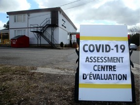 A COVID-19 testing centre at the Lion's Club Hall in Winchester.