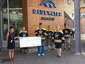 The Sarnia Sting and Friends of Sarnia Minor Hockey Youth & Education raised $6,315 with their first online 50/50 draw for the Bluewater Health Foundation’s COVID-19 emergency relief fund, the Sting announced Thursday, July 9, 2020. (Sarnia Sting Photo)