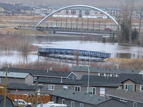 Flooding from the Clearwater River seen near the Ptarmigan Trailer Park in Waterways on Sunday, April 26, 2020. Vincent McDermott/Fort McMurray Today/Postmedia Network