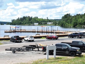 Photo by KEVIN McSHEFFREY/THE STANDARDThe city has reopened the boardwalk and the fishing pier at the Elliot Lake Boat Launch.