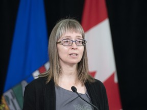 Dr. Deena Hinshaw, chief medical officer of health provides an update on Alberta's school re-entry plan for the 2020-21 school year, during a press conference Tuesday July 21, 2020. Students will return to learning in classrooms across Alberta at the beginning of the new school year. Schools will be ready to welcome students under scenario 1, which is near-normal daily operations with health measures. Alberta’s government has developed a re-entry tool kit to prepare parents and students for what to expect in the new school year. The tool kit includes videos for students explaining some of the health measures, a guide for parents, frequently asked questions, school posters, a self-screening questionnaire in multiple languages, and links to health guidelines. (photography by Chris Schwarz/Government of Alberta)