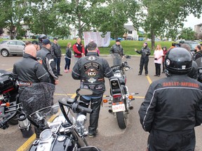 People prepare to leave the Casman Centre for the ninth Hghway 63 Memorial Ride on Friday, July 17, 2020. Vincent McDermott/Fort McMurray Today/Postmedia Network