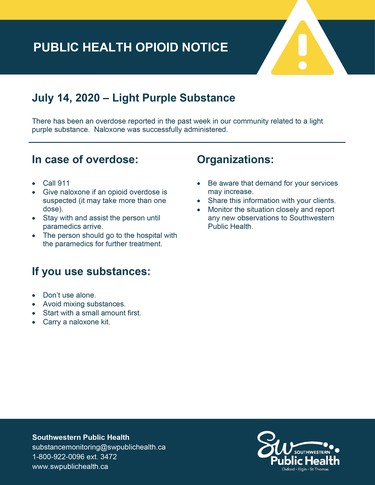 July 14, 2020 Southwestern public health notice.

Handout