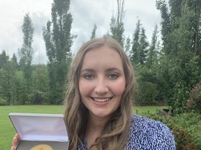 Victoria Wright was one of 14 young leaders from across the province that received the Queen Elizabeth II Golden Jubilee Medal. Photo Supplied