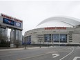 A general view of Rogers Centre during the afternoon of the postponed season opener between the Boston Red Sox and the Toronto Blue Jays.