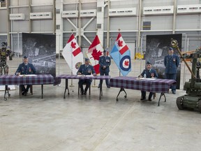 Lieutenant-Colonel Adam Emond is joined by Colonel Ryan Deming, 8 Wing Commander, as he takes command of 8 Air Maintenance Squadron from Lieutenant-Colonel Brian Tang during a signing ceremony at 8 Wing Trenton.
SUBMITTED

N/A