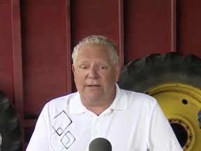 Premier Doug Ford, speaking from a farm in Chatham, said Ontario will receive approximately $7 billion of the Safe Restart funding to get OntarioÕs economy up and running again.
POSTMEDIA
