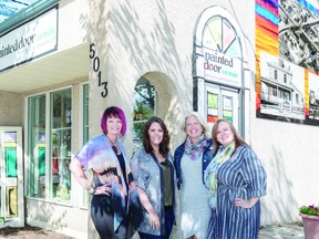 The new co-owners of The Painted Door on Main gift and gallery. (L-r) Coreena Kornel, Sherry Allies, Bonnie Belzevick and Bonnie-Jean McAllister. (Supplied)