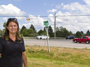 Heidi Gorter, owner of Dragonfly Landscape Supply at Highway 24 and German School Road is hopeful safety improvements can be made to the intersection, where a Brantford motorcyclist was killed Tuesday in a collision.