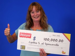Cynthia Shannon of Spencerville won $100,000 on an Instant $1 Million Royale scratch ticket.
(SUBMITTED PHOTO)