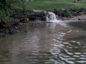 Water gushes out of the township ditch on Palmer Lane and into the Big Rideau carrying silt and creating unsightly scum along a fair distance in Murphy's Bay, affecting several properties along the waterfront.
Submitted photo