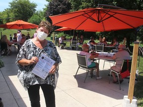 Jan Reinhardus, recreation co-ordinator at the Active Lifestyle Centre in Chatham, has taken on a new role during the COVID-19 pandemic - managing the Sugar Beet Bistro on the centre's patio. (Ellwood Shreve/Chatham Daily News)