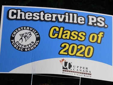 A colorful Chesterville P.S. sign. Photo on Friday, July 3, 2020, in Chesterville, Ont. Todd Hambleton/Cornwall Standard-Freeholder/Postmedia Network