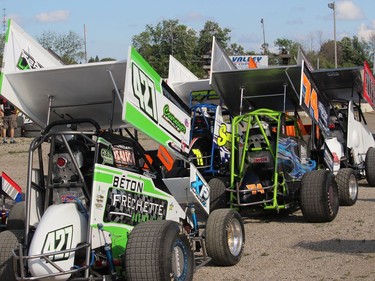 Lightning Sprints, the winged cars, getting ready to hit the track for warmups.Photo on Sunday, July 12, 2020, in Cornwall, Ont. Todd Hambleton/Cornwall Standard-Freeholder/Postmedia Network