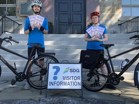 Andy Gadbois and Aimee Curotte, cycling tourism ambassadors with the United Counties of SDG.Handout/Cornwall Standard-Freeholder/Postmedia Network

Handout Not For Resale